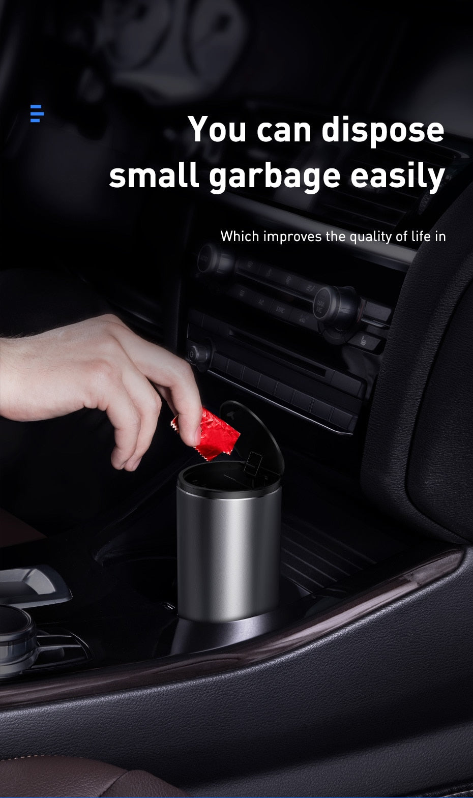 Car Trash Can Alloy Mini Auto Organizer Storage Bin Car Garbage Box Ashtray Dust Case Holder Universal Auto Accessories